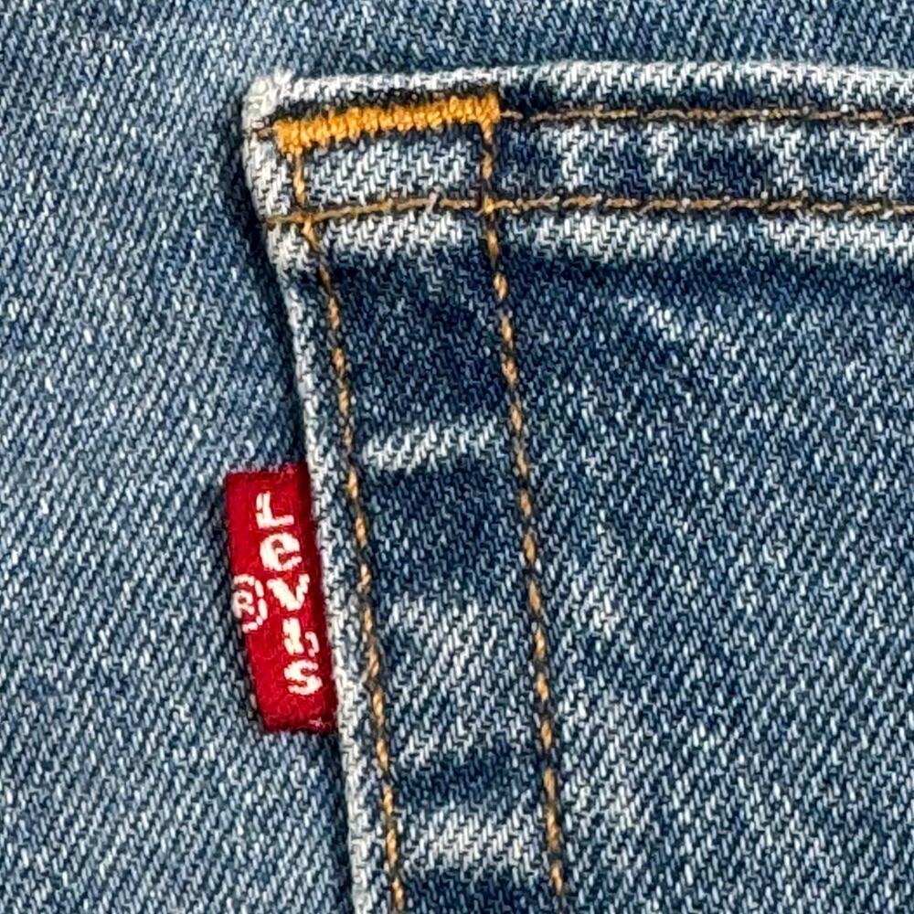 Levis 505 Regular Straight 38x30 Cotton Stretch Medium Wash Denim Blue Jeans Zip - Picture 11 of 16